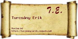 Turcsány Erik névjegykártya